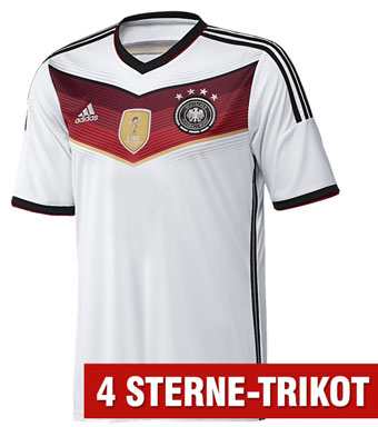 Das weiße WM 2014 Heimtrikot von Deutschland mit 4 Sternen