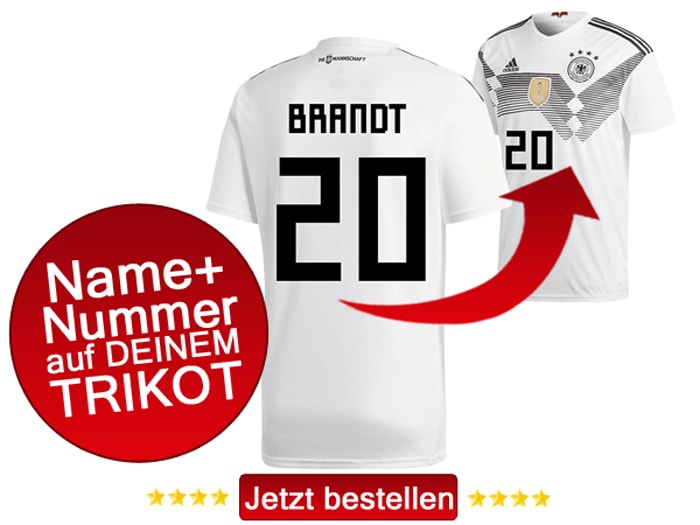 Die Nummer 20 hat Julian Brandt auf dem DFB Trikot 2018.