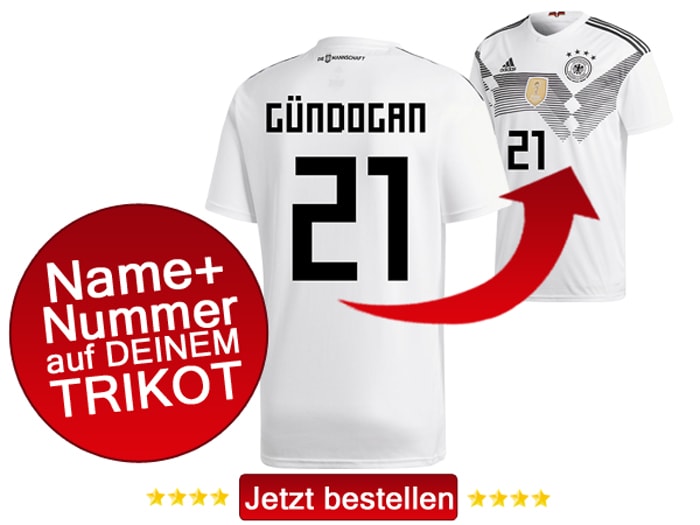 Ilkay Gündogan trägt die Nummer 21 auf dem DFB Trikot.