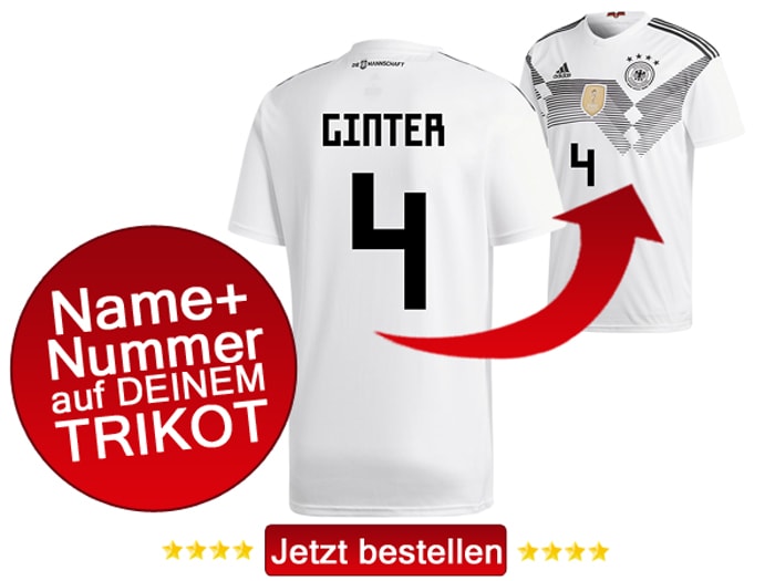 Matthias Ginter trägt die Nummer 4 bei der Fußball WM 2018