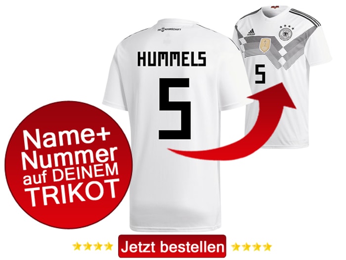 DFB Trikot Nr.5 trägt Mats Hummels